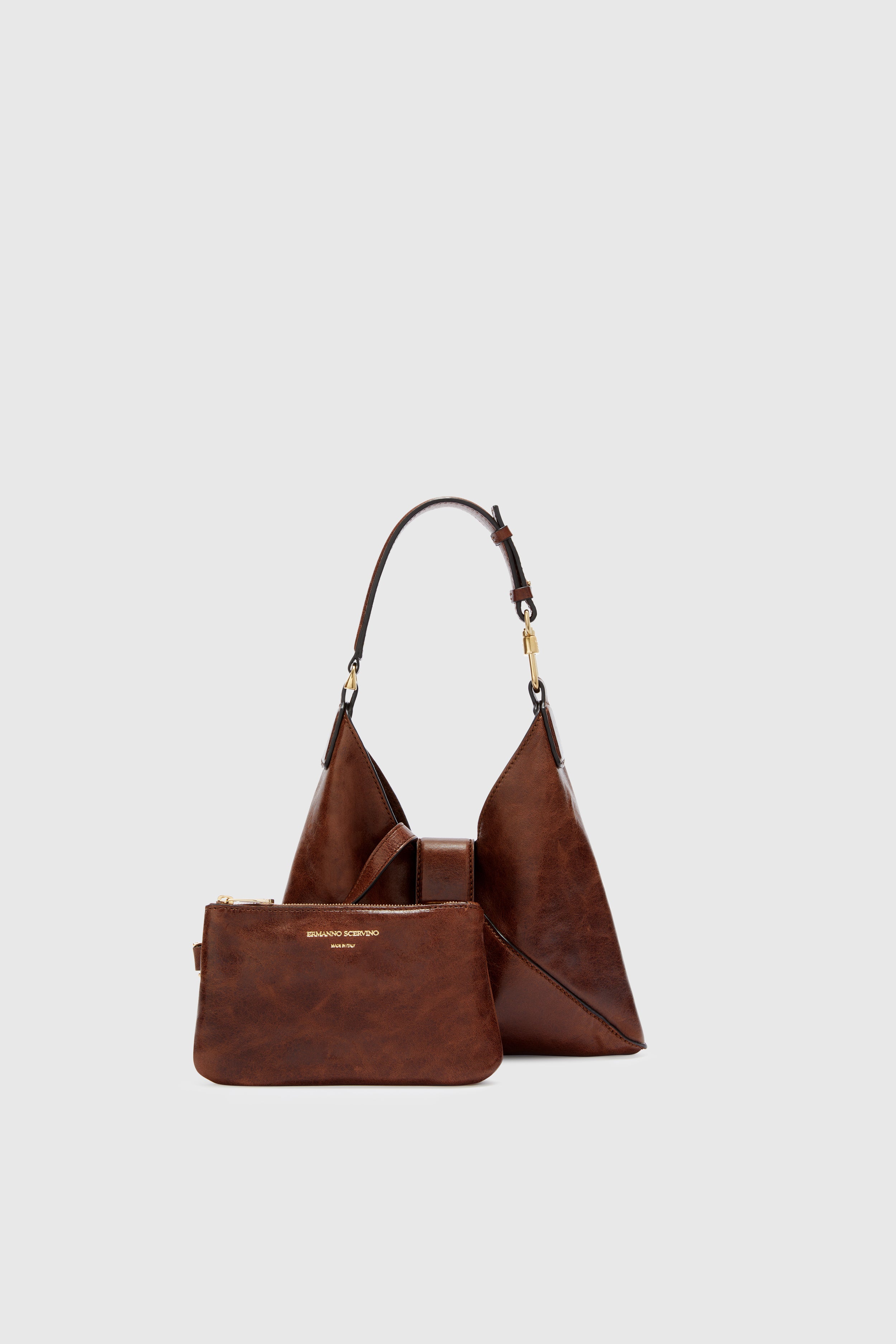Mini vintage-effect vegan leather hobo bag - Ermanno Scervino