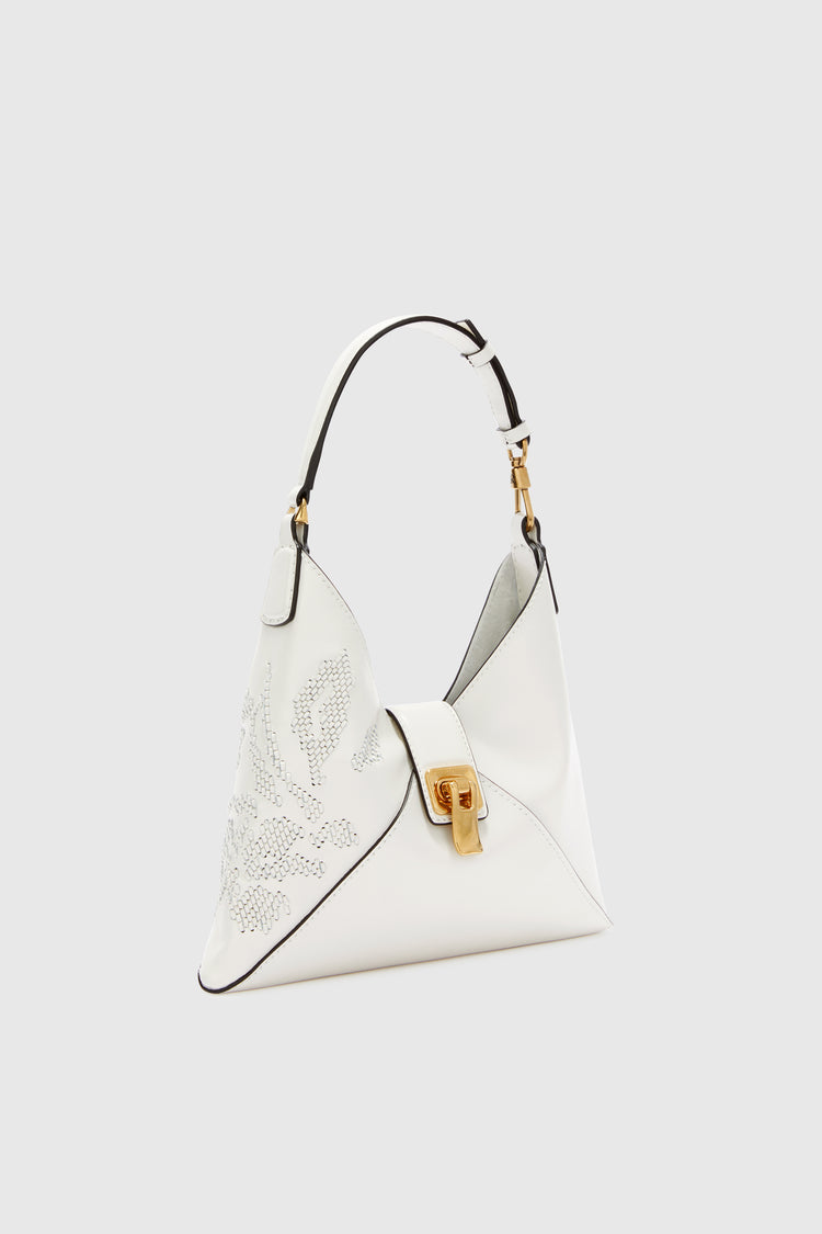 Mini Dudu in calfskin with hand-applied leather ribbon