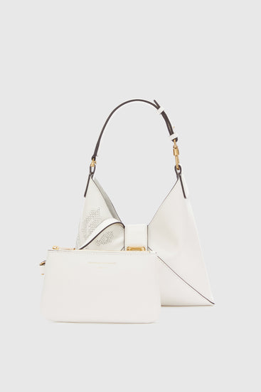 Mini hobo bag en veau avec broderie à la main