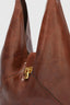 Large vintage-effect vegan leather hobo bag