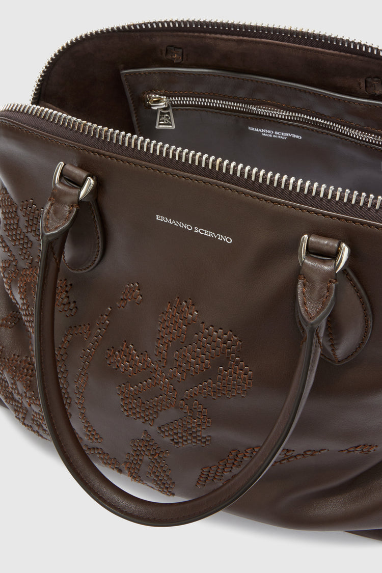 Orsetta large embroidered in suede