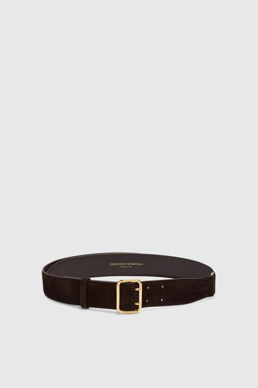Vintage-effect leather belt