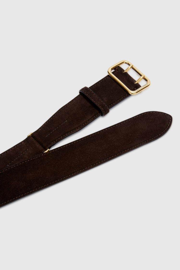 Vintage-effect leather belt