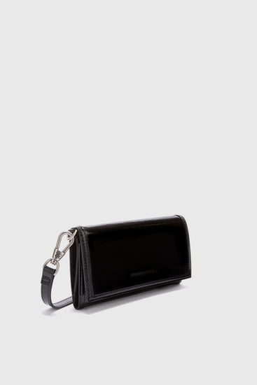 Patent leather wallet with flap