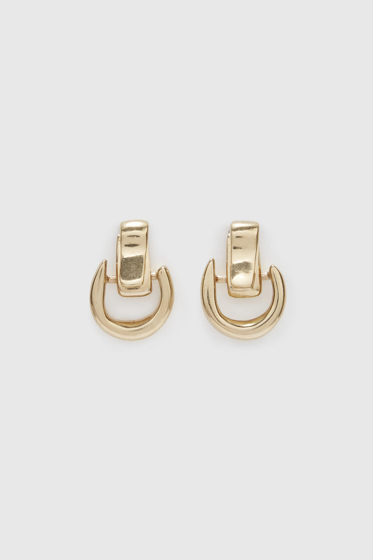 Small gold half-hoop earrings