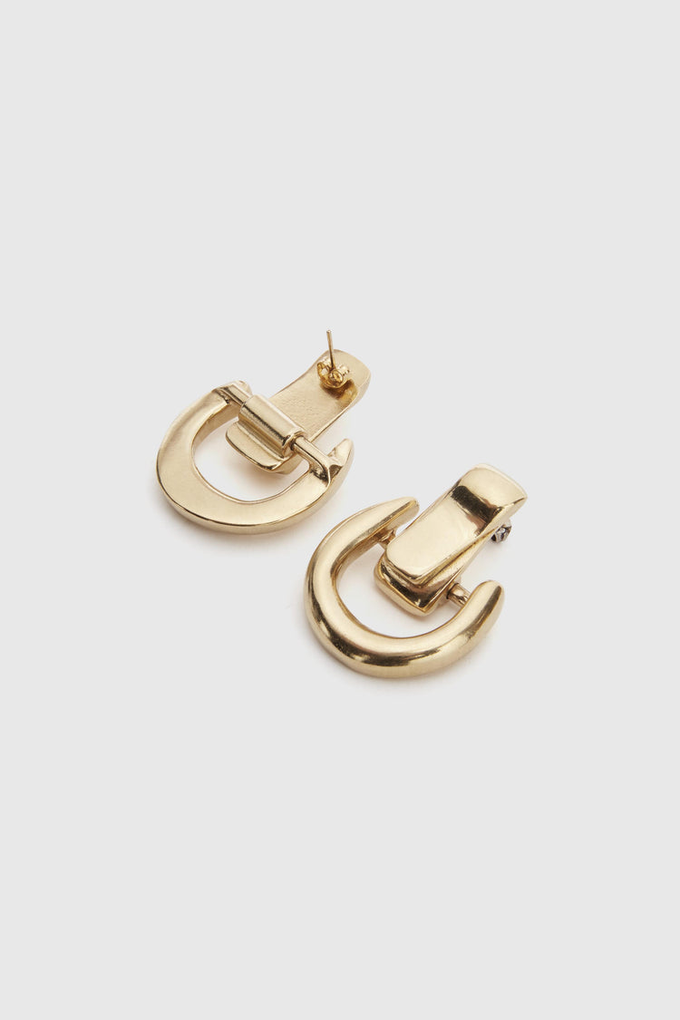 Small gold half-hoop earrings