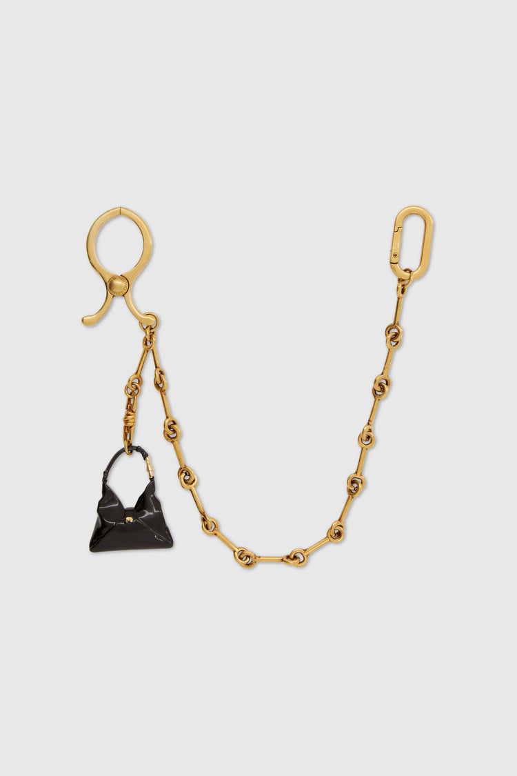 Jeans chain with hook clasp and white Dudu resin charm