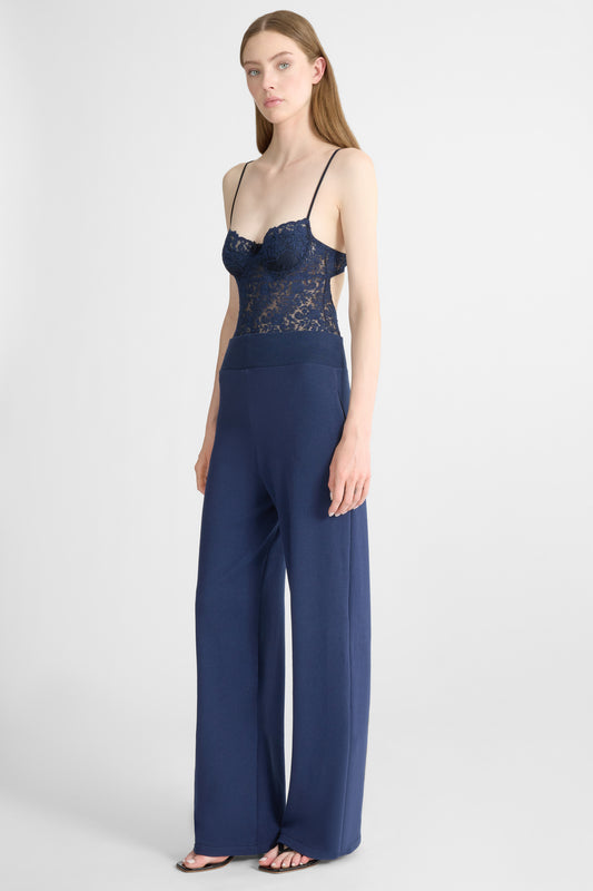 Pantalon palazzo en jersey de coton