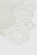 Cashmere stole with wool rebrodé lace edge