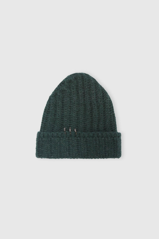 Alpaca and mohair blend hat with jewel rings