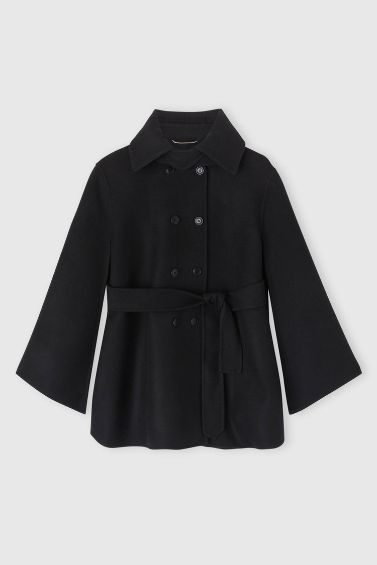 Double-breasted coat with matching buttons