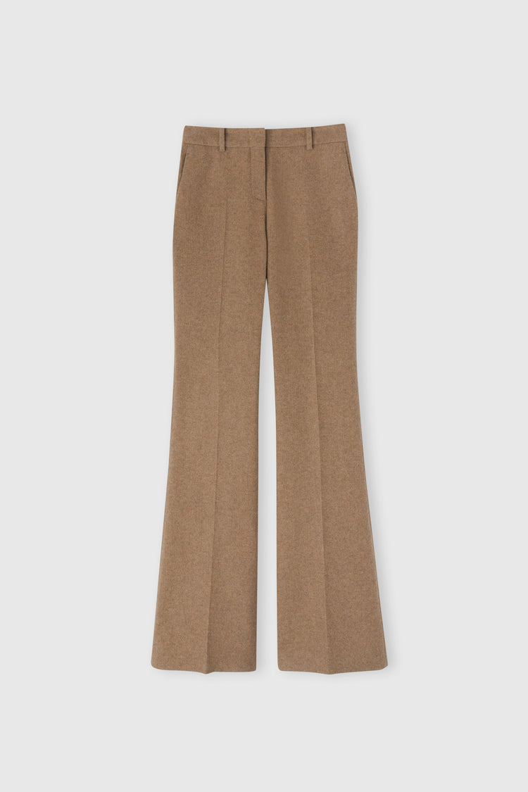 Wool blend bootcut trousers