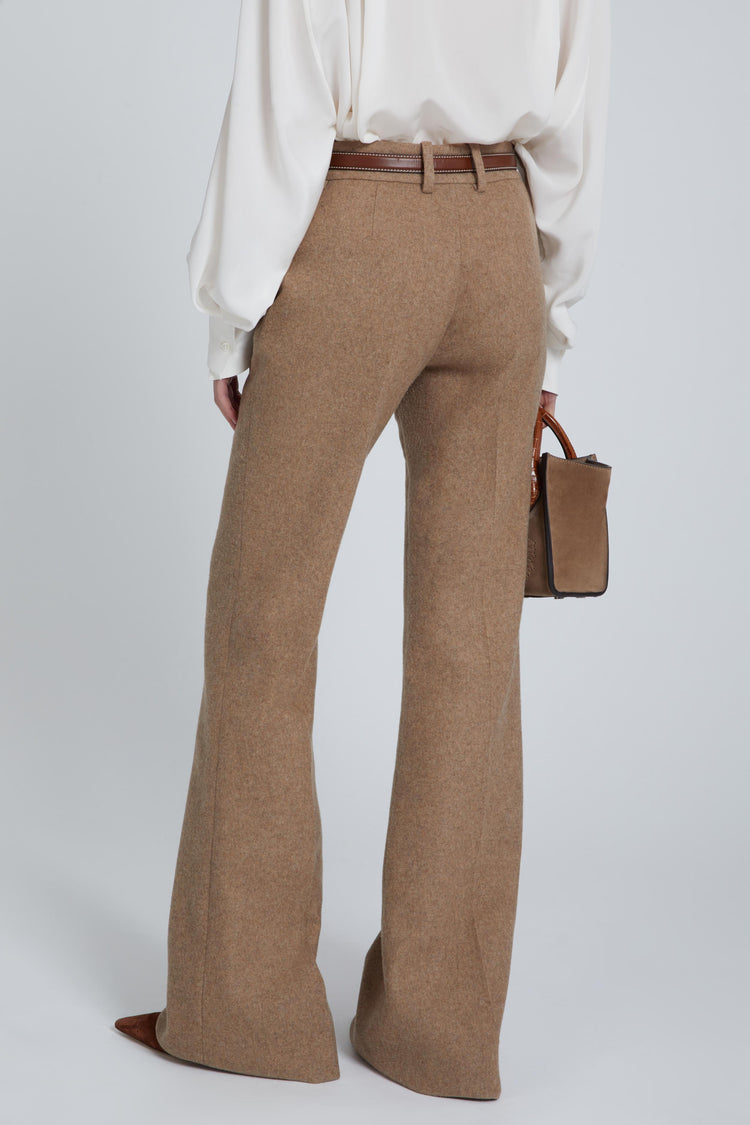 Wool blend bootcut trousers