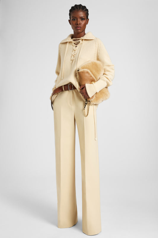 Palazzo trousers in virgin wool