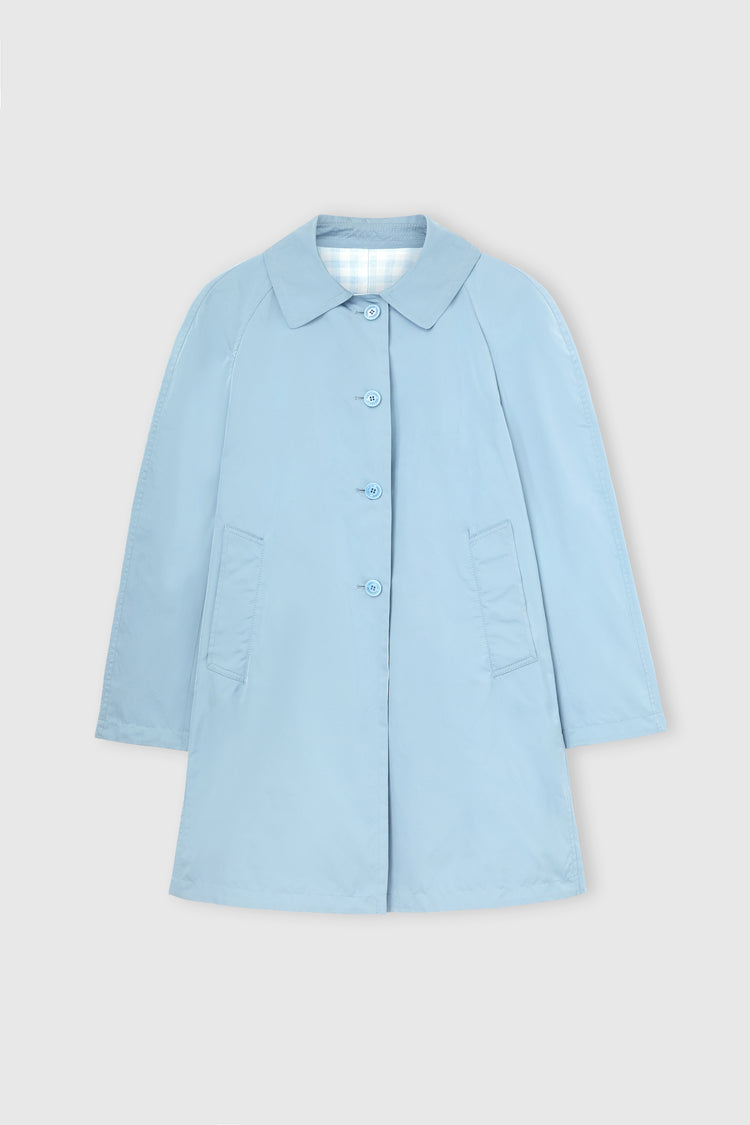 Caban in tessuto tecnico con interno vichy