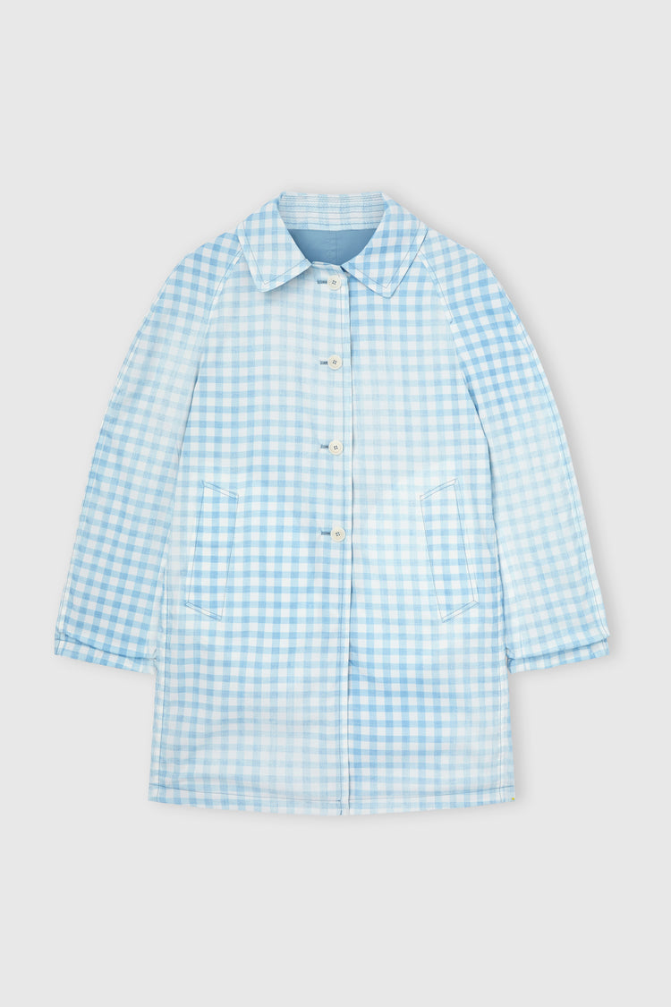 Caban in tessuto tecnico con interno vichy