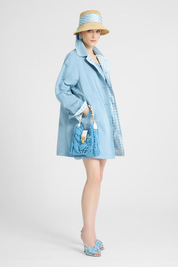 Caban in tessuto tecnico con interno vichy