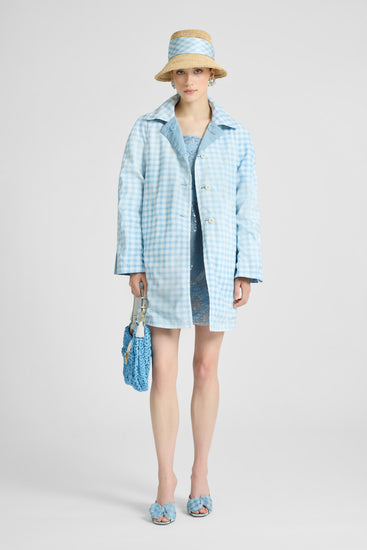 Technical fabric caban with vichy interior