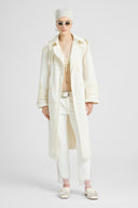 Double-breasted technical trench with hand-finished detailing