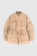 Oversized technical fabric parka