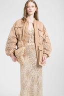 Oversized technical fabric parka