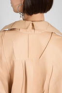 Giacca-camicia in pelle plissé