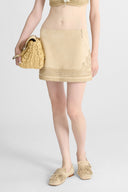 Suede Mini Skirt with Handcrafted Embroidery