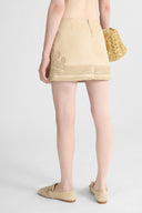 Suede Mini Skirt with Handcrafted Embroidery
