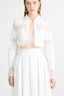Cropped Cotton Poplin Shirt with Valencienne Lace