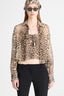 Silk shirt with natural-effect leopard print
