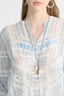 Silk Blouse with Vichy Print and Valencienne Lace