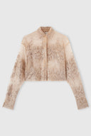 Boxy embroidered tulle shirt