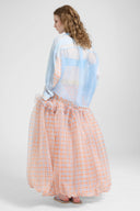 Patchwork cotton-silk muslin shirt with bandana print
