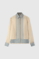Camicia in chiffon di seta con stampa foulard