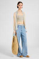 Camicia in chiffon di seta con stampa foulard