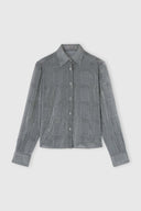 Regular-fit Prince of Wales technical georgette shirt with crystals