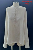 Stretch silk blouse with mandarin collar