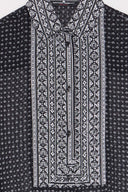 Long silk chemisier with bandana print and crystals