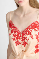 Lingerie-Style Top in Viscose Cady with Rebrodé Lace