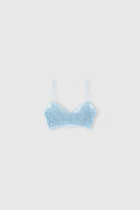 Unstructured Tulle Light Blue Bra with Rebrodé Lace