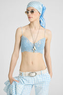 Unstructured Tulle Light Blue Bra with Rebrodé Lace