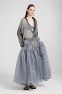 Deconstructed Prince of Wales print bra with hand-applied crystals