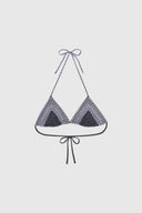 Bandana print triangle bikini with crystals
