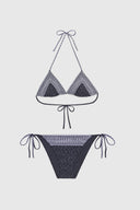 Bandana print triangle bikini with crystals