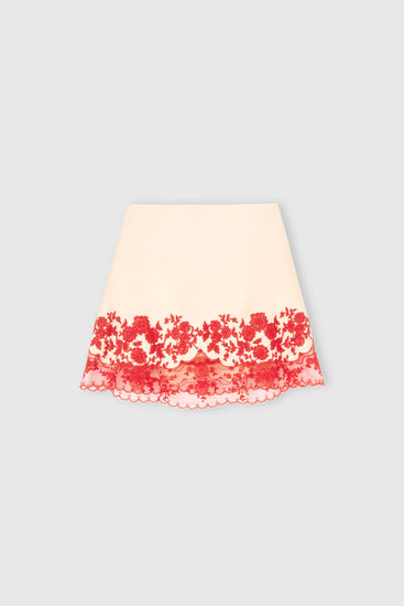 Cady Mini Skirt with Rebrodé Lace