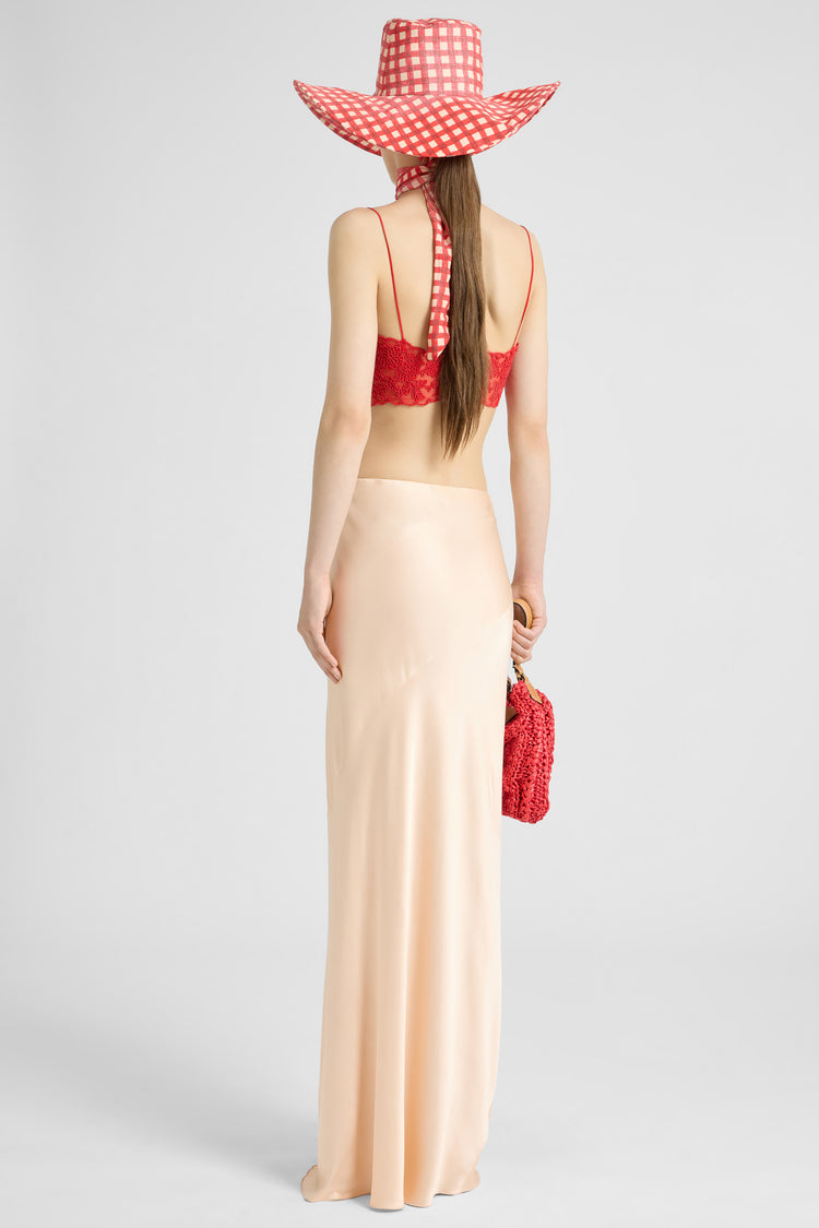 Long Skirt in Matte Viscose Satin