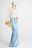 Long Skirt in Marocain Jeans Print