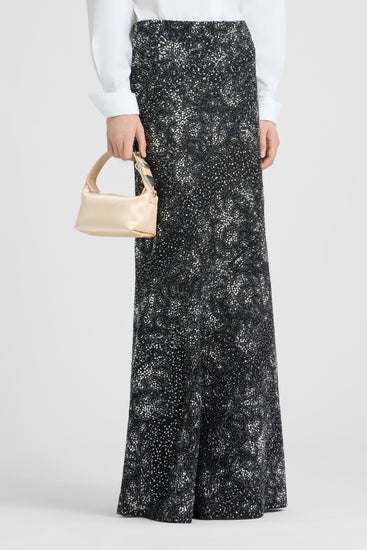 Long Skirt with Hand-Applied Stones and Crystals
