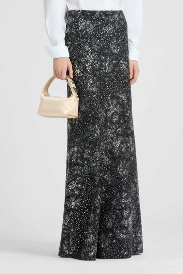 Long Skirt with Hand-Applied Stones and Crystals