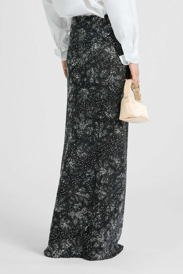 Long Skirt with Hand-Applied Stones and Crystals